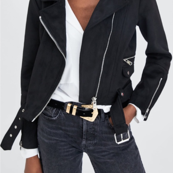Faux Suede Biker Jacket - Picture 2 of 9